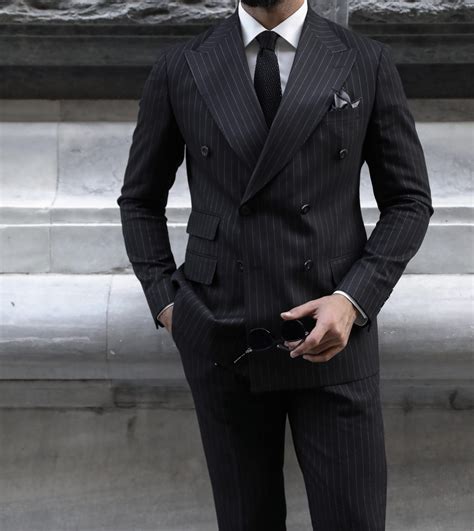 versace black pinstripe suit|versace men's designer suits.